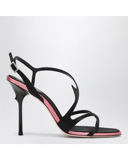Roger Vivier Black Satin Heeled Sandals