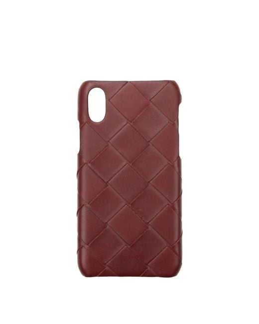 Bottega Veneta Port Iphone Iphone Xs Mannen Leer Rood in het Purple