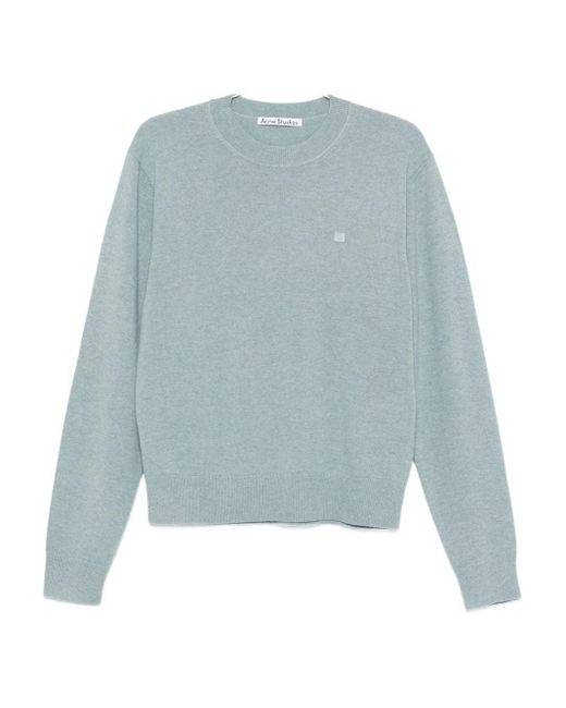 Acne Blue Crewneck Sweater for men