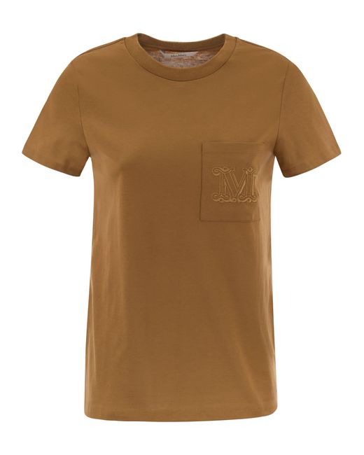 Max Mara Brown Papaia1 Baumwolltrikot -T -Shirt