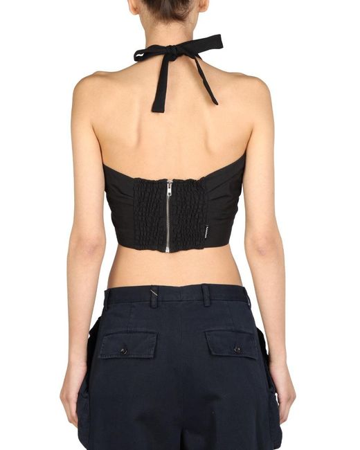 1/OFF Black Top With Crossed Straps