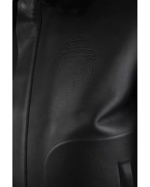 Chaqueta de cuero multimillonario Billionaire de color Black
