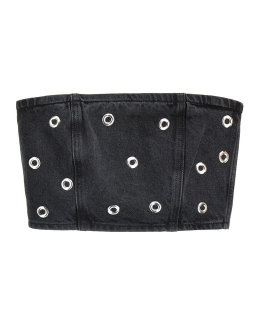 ROTATE BIRGER CHRISTENSEN Roteer Birger Christensen 'bezaaid Denim' Top in het Black
