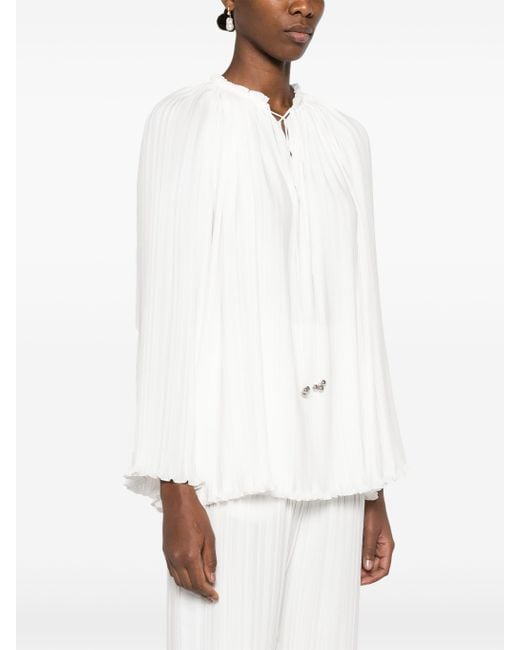 Lanvin White Off- Plissé Top