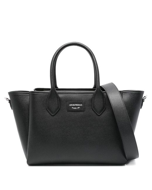 Emporio Armani Black 'Odette' Medium Tote