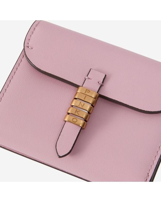 Pinko Pink Leather Wallet With Lettering