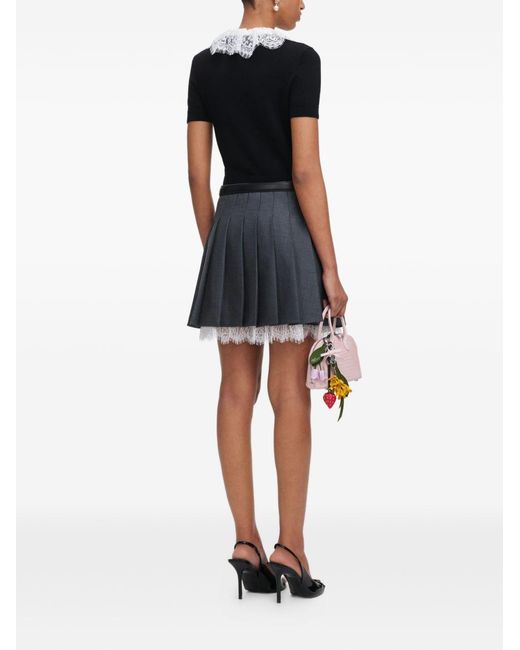 Self-Portrait Black Lace Collar Top