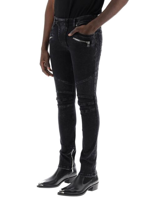 Balmain Slim Biker Style Jeans in het Black voor heren