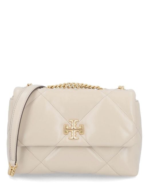 Tory Burch Natural Kira Diamond Quilt Small Convertible Shoulder Bag