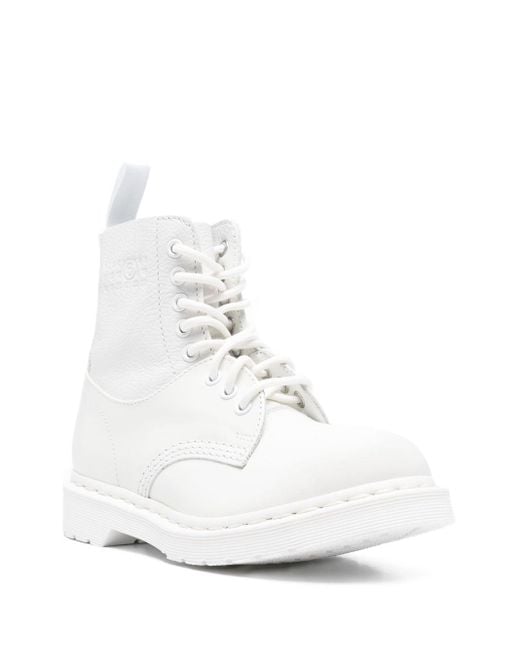 Mm6 Maison Margiela X Dr.martens White Leather Boots