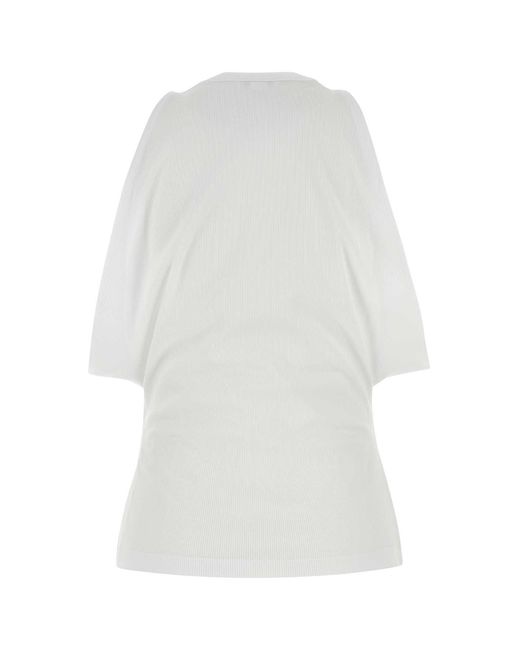 McQueen White Stretch Cotton Top