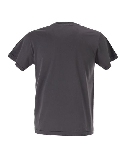 Stone Island Black Slim Fit T-Shirt With Compass Patch for men