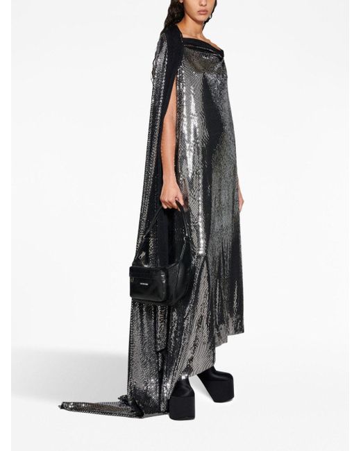 Balenciaga Black Metallic Effect Midi Dress