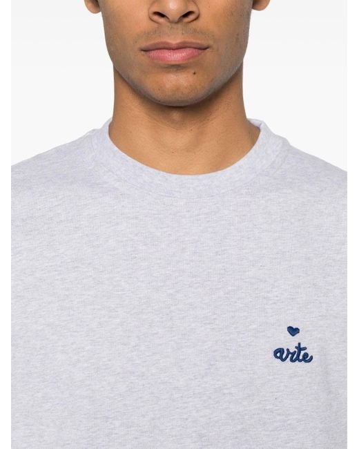 Arte' White Heart Logo T Shirt for men