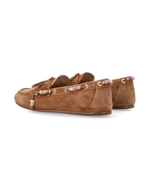 Stuart Weitzman Brown Suede Majorca Loafers Upper