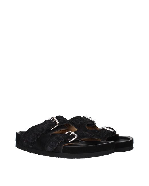 Isabel Marant Black Slippers And Clogs Lekson Suede
