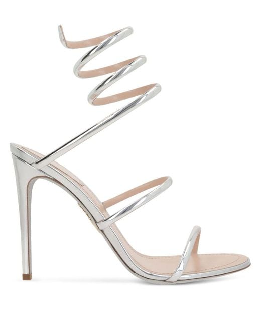 Rene Caovilla White Cleo Heel Sandals