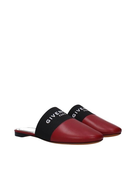Givenchy Red Ciabatte E Zoccoli Bedford Donna Pelle Rosso/Ciliegia