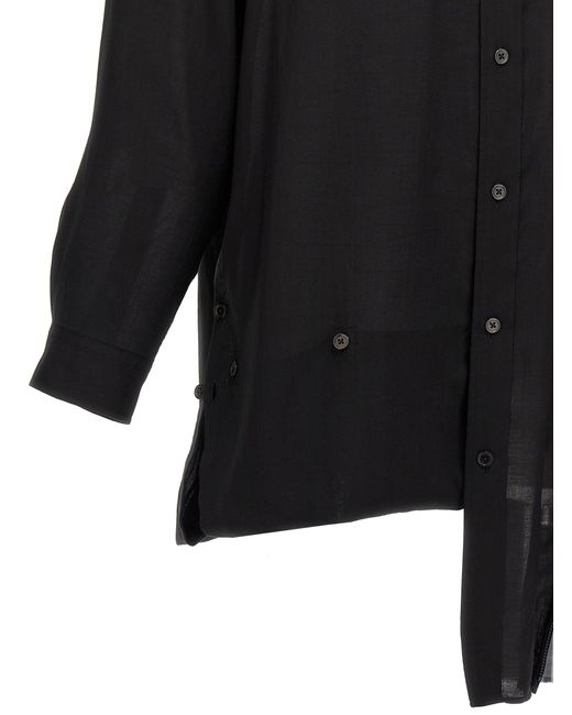 Yohji Yamamoto 'Cellulose -Rasen -Zip -Knopf -Bluse' Hemd in Black für Herren