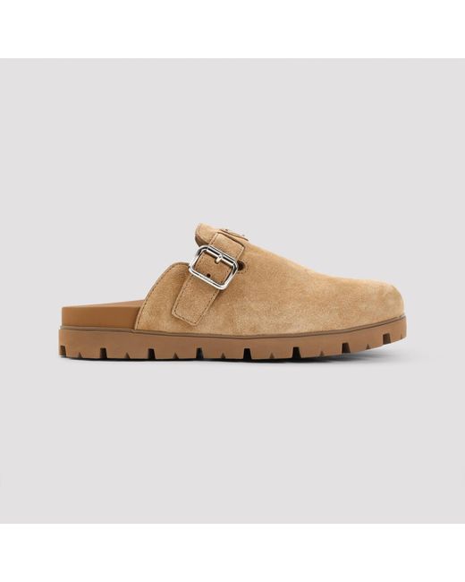Prada Brown Suede Sabot