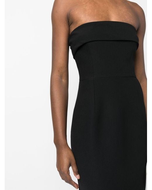 The New Arrivals Ilkyaz Ozel Black Strapless Evening Gown Long Dress
