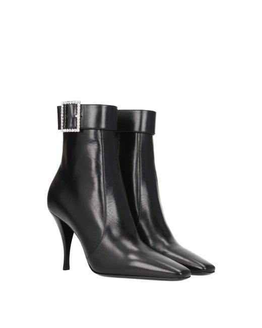 Saint Laurent Black Stivaletti Donna Pelle Nero for men
