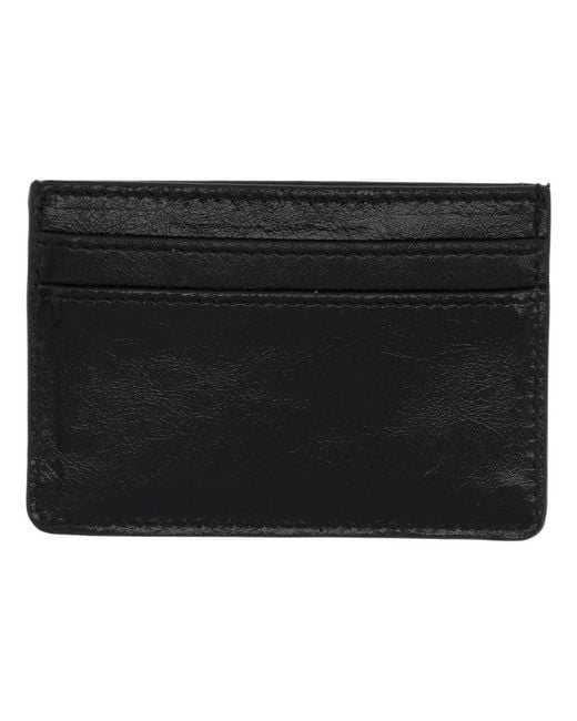 MARINE SERRE Black Logo Card Holder Leather Wallets & Purses