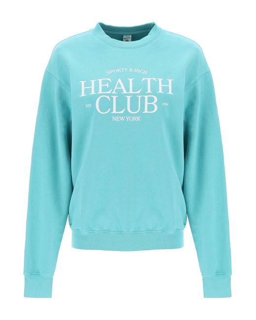 Sporty & Rich 'sr Health Club' Sweatshirt in het Blue