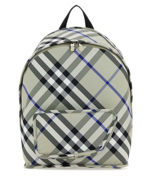 Burberry Gray Nylon Shield Backpack for men