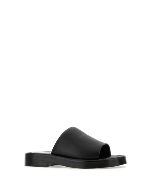 Ferragamo Black Salvatore Nappa Leather Slippers for men