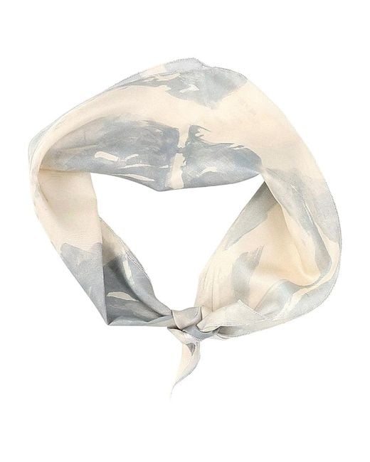 Alysi White Silk Scarf