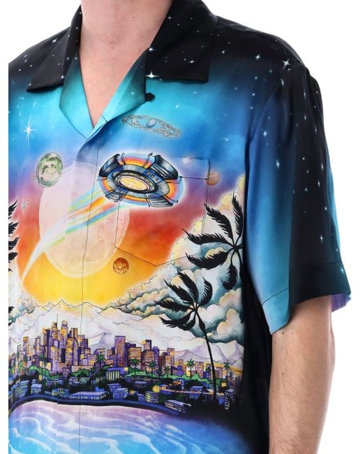 Casablanca Blue La Prémonition Silk Shirt for men