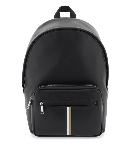 Boss Black Eco-leather Backpack for men