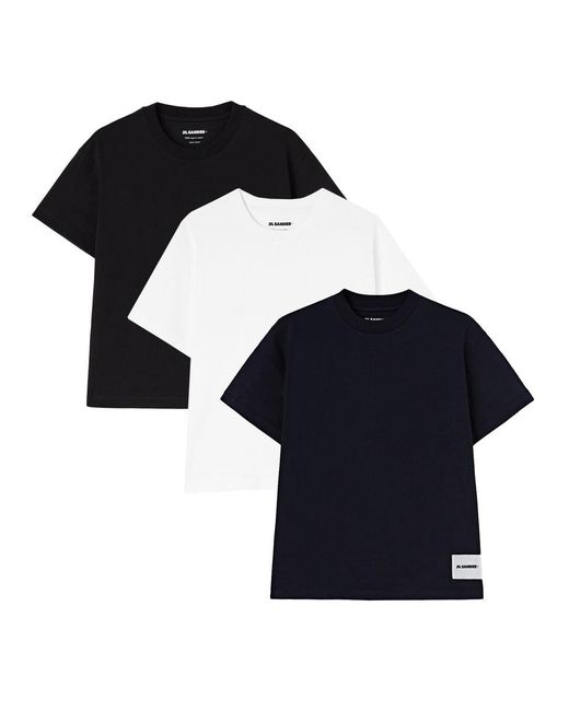 Jil Sander Blue Logo Patch T-Shirt Set (Pack Of Three)