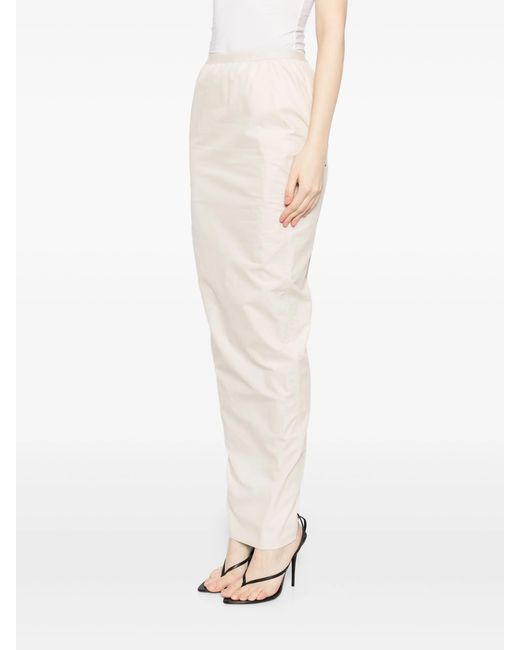 Rick Owens White Pillar Long Skirt