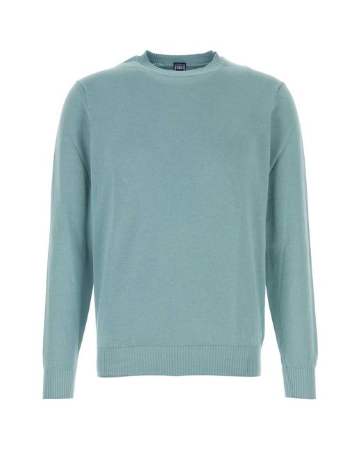 Fedeli Green Cotton Sweater for men