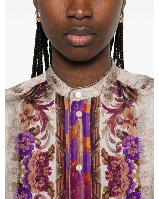 Pierre Louis Mascia Pink Printed Silk Shirt