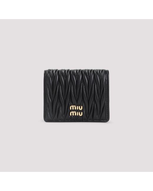 Miu Miu Black Matelassé Wallet