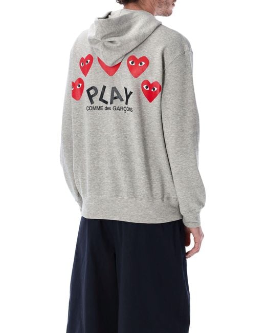 COMME DES GARÇONS PLAY Gray Heart Hoodie