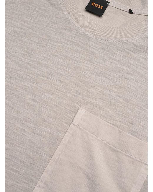 Camiseta De Algodón Boss de hombre de color White