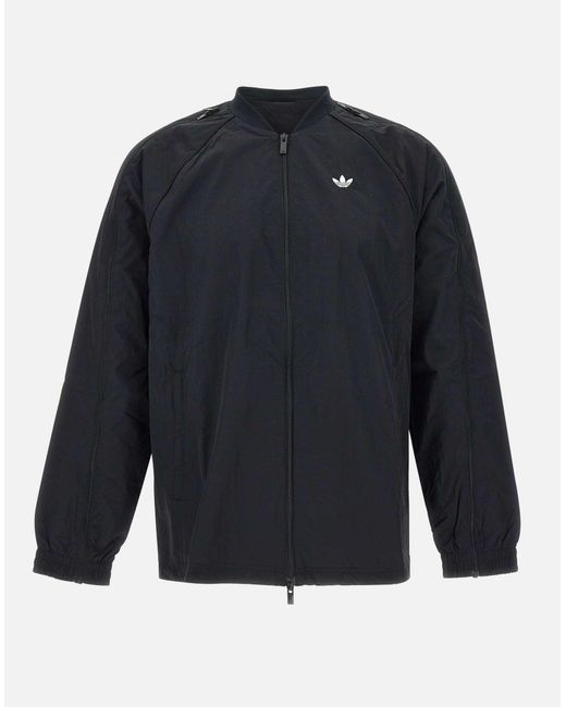 Adidas Adilenium Schwarze Oversized Reißverschlussjacke in Blue für Herren