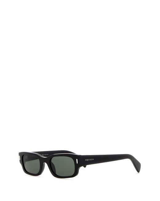McQueen Black Acetate Panthos Sunglasses