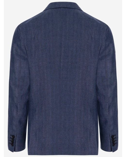 Brian Dales Blue Single Breasted Linen Jacket