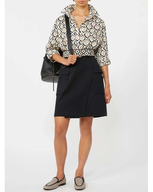 Max Mara White Oversized Printed Poplin Shirt