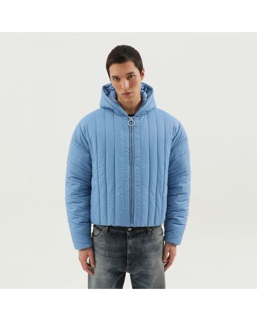 1989 STUDIO Blue Quilted Down Jacket for men