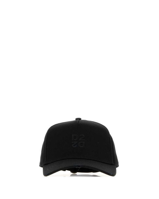 DSquared² Black Cotton Baseball Cap for men