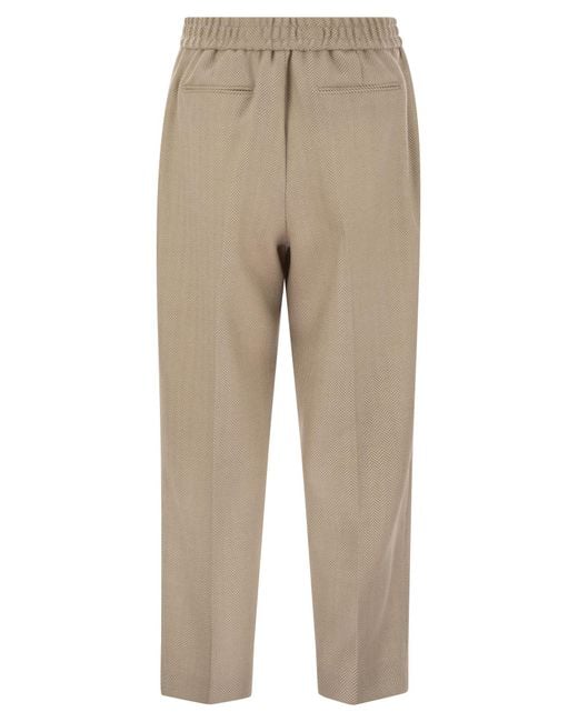 PT Torino Natural Daisy Wool And Cashmere Pinstripe Pants