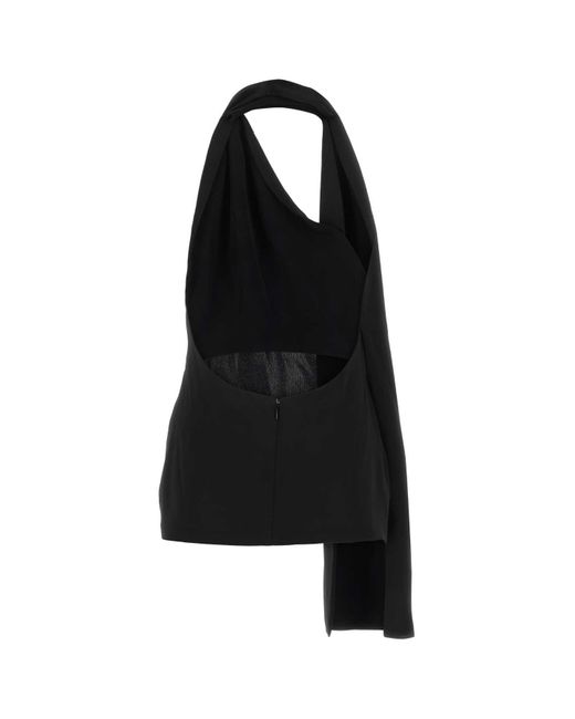 Loewe Black Satin Mini Dress