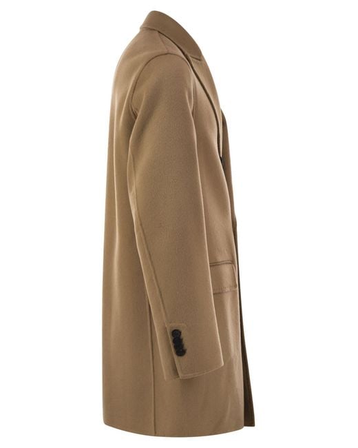 Paltò Brown Gregorio Double Breasted With Double Lance Lapels for men