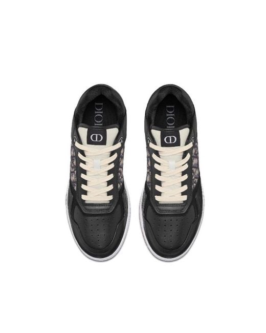 Dior Black Oblique Leather Sneakers for men